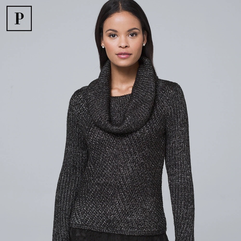 White House Black Market Cowl Neck Fitted Sweater